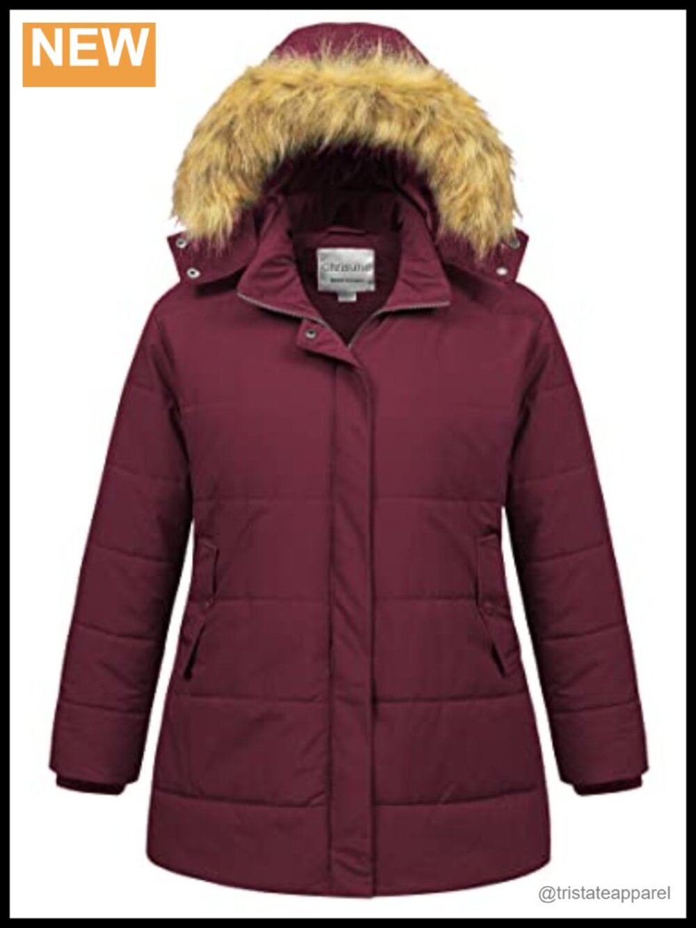 Women's Plus Size Long Puffer Jacket Waterproof Warm Winter Coat Faux Fur Hood